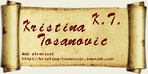 Kristina Tošanović vizit kartica